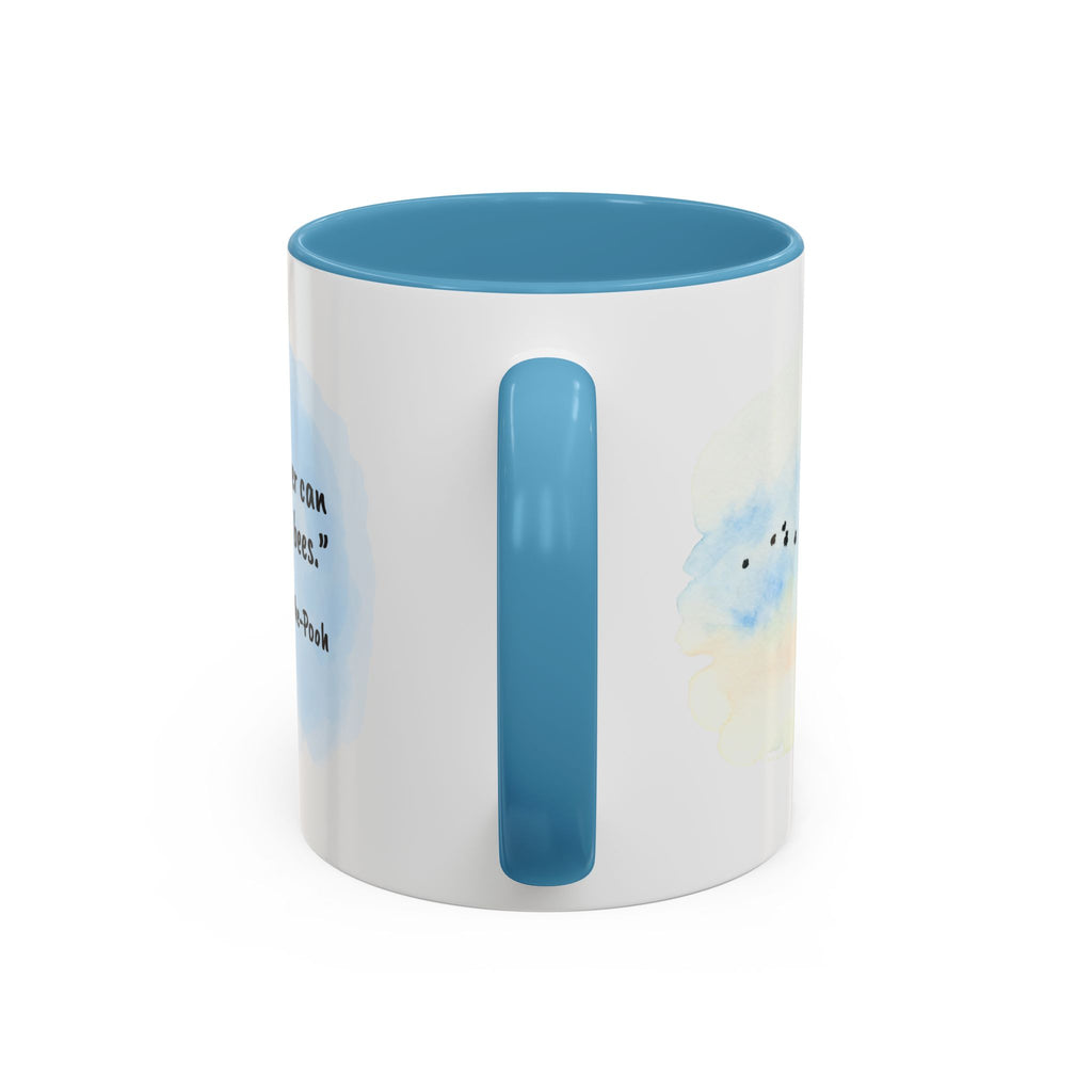 Winnie-the-Pooh Quote Accent Coffee Mug – “You never can tell with bees” (Blue Interior)