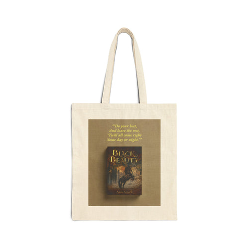 Black Beauty Tote Bag — front view with Black Beauty cover art